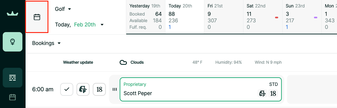 Introducing Calendar View to the Tee Sheet