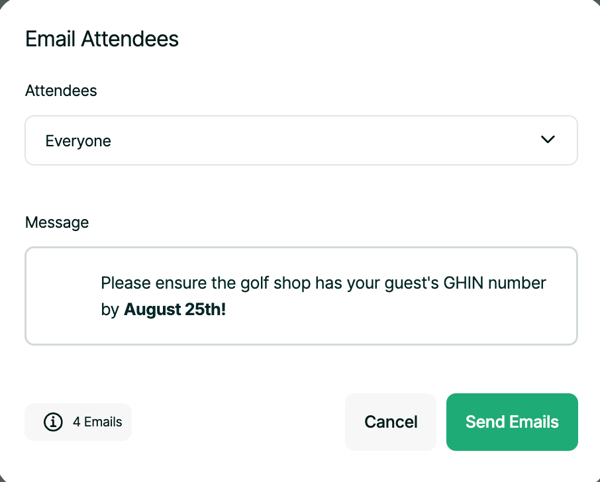 Email Event Attendees