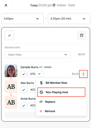 Assign a Non-Playing Host for Non-Golf Activities